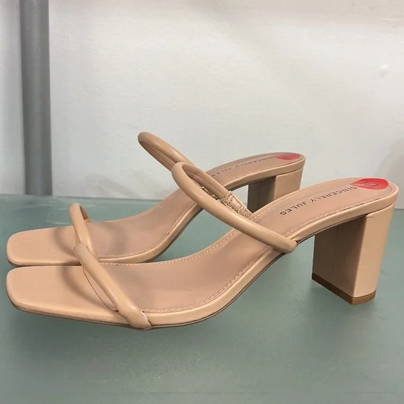 Sincerely Jules Nude Strappy Open Toe Block Heel sandals 10 - Picture 3 of 6